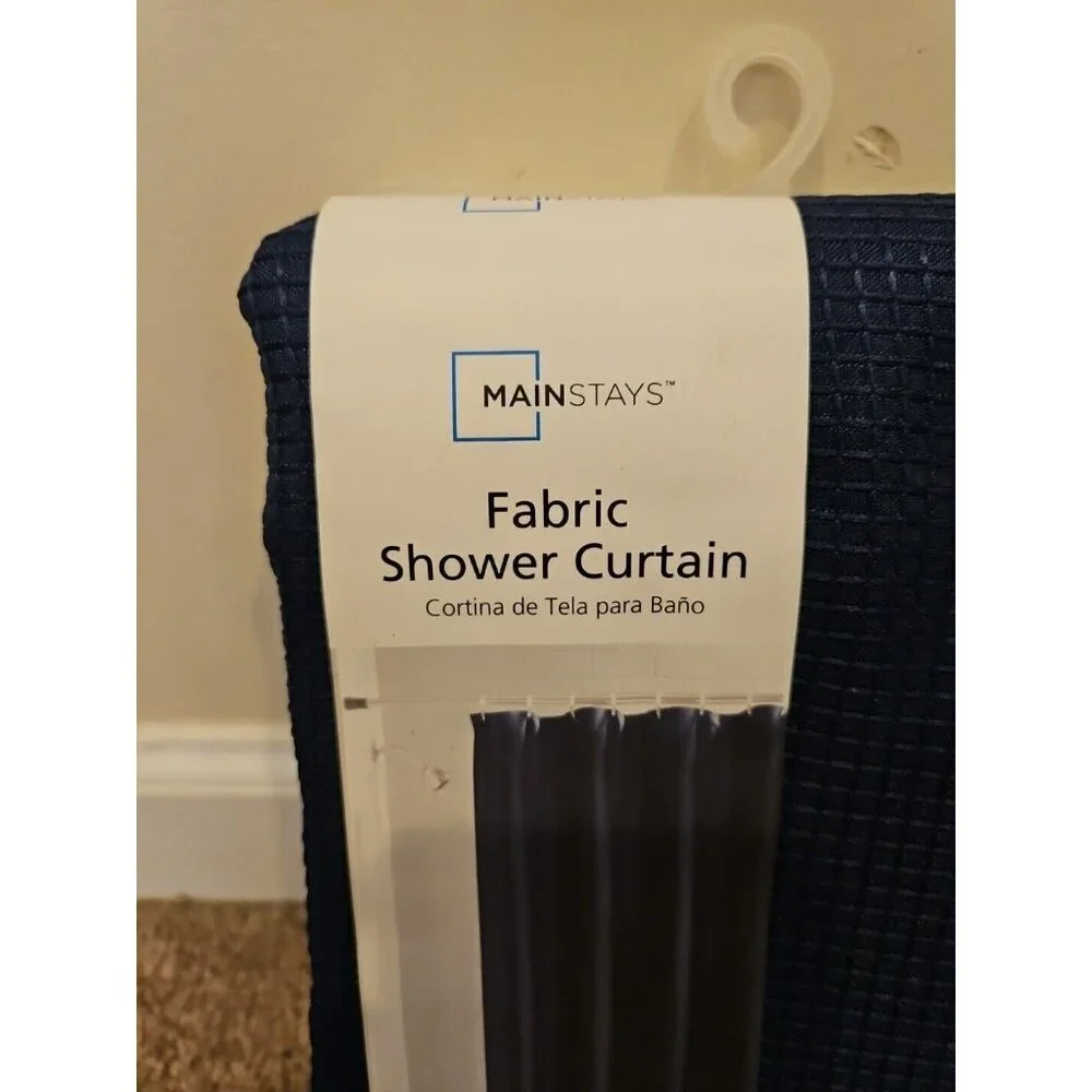 Mainstays Solid Blue Color Fabric Shower Curtain 70'' W x 72'' L New